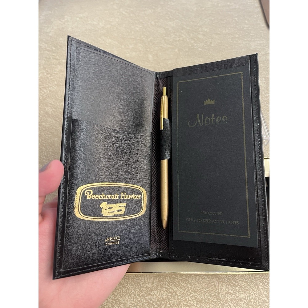 Vintage Amity Wallet Notepad Billfold NEW Deadstock Beechcraft Notepad & Pen Set